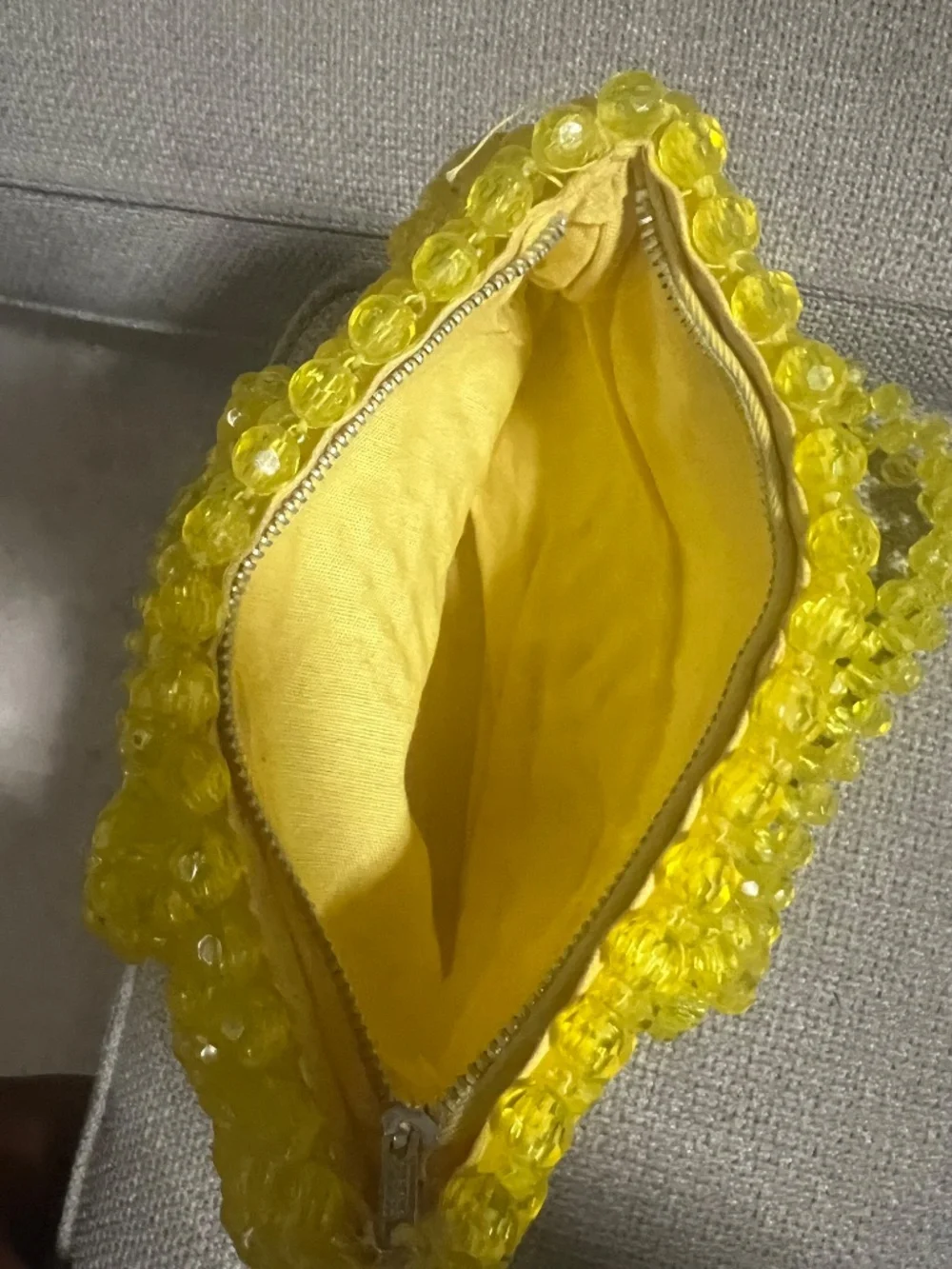 Vintage 59s/60s Yellow Beaded Handbag